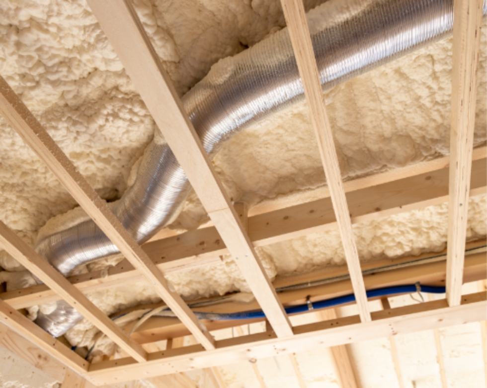 発泡ウレタンをほどこした家